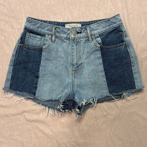 PacSun Two-Tone Jean Shorts - Light and Dark Blue